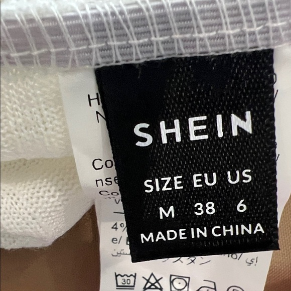 White Ribbed Off-Shoulder Dress - Picture 6 of 6